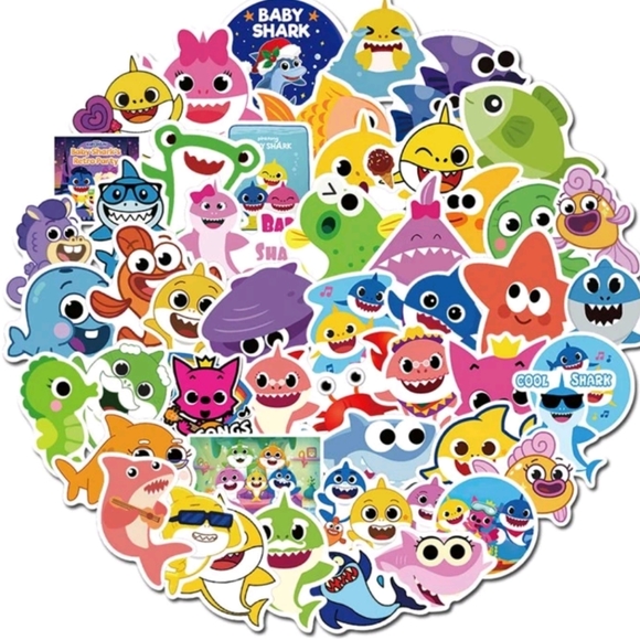 🍉5 for $25* Baby Shark Stickers - Picture 2 of 4